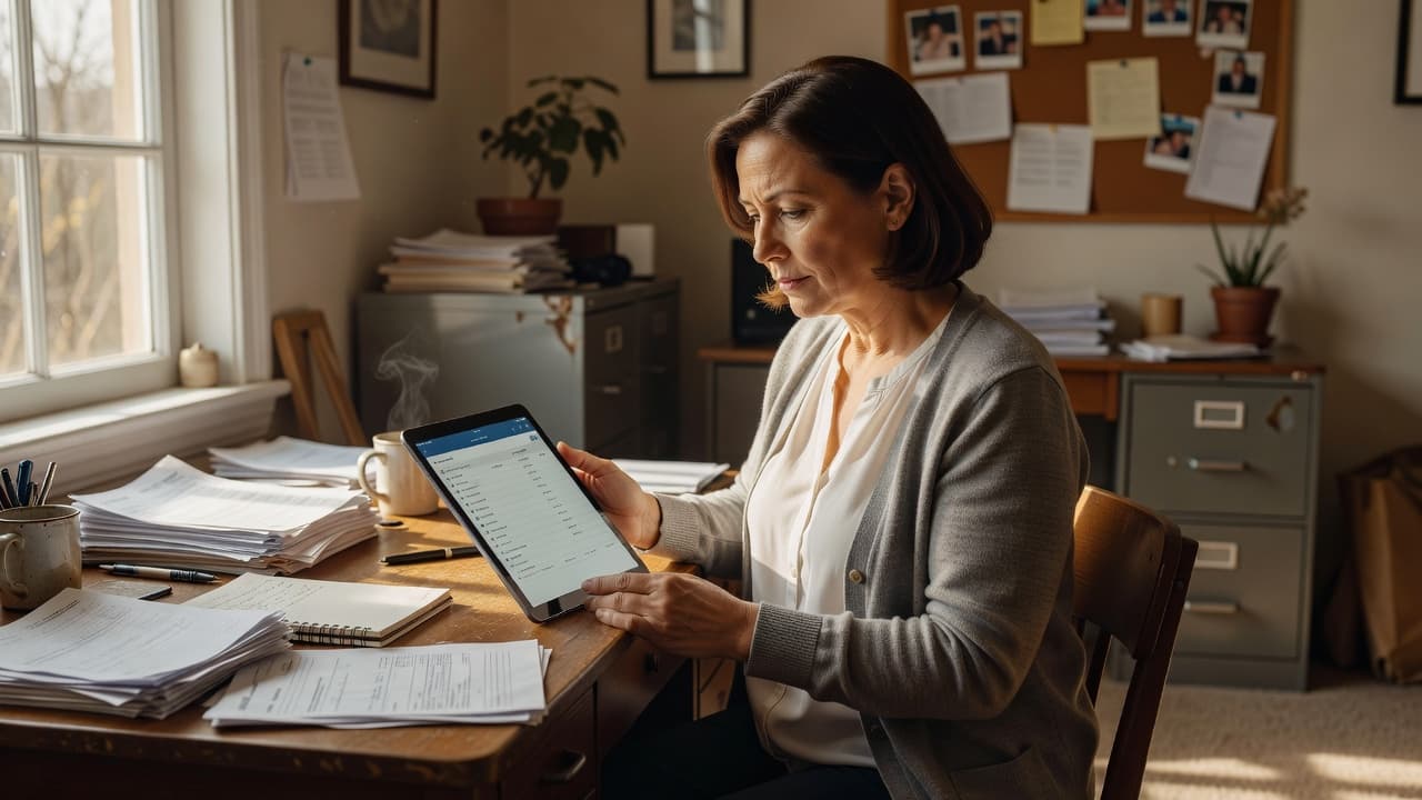 A dispatcher reviewing a job schedule on a tablet